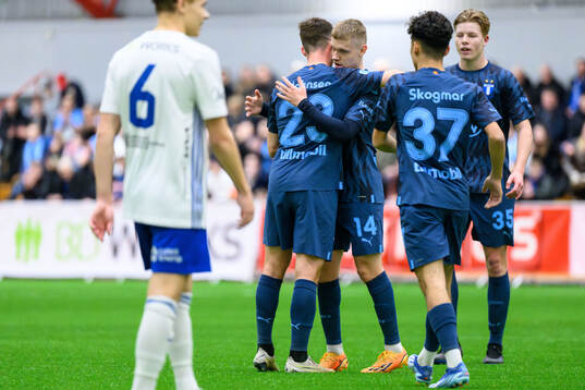 Malmö FFs Lasse Berg Johnsen och Sebastian Jörgensen