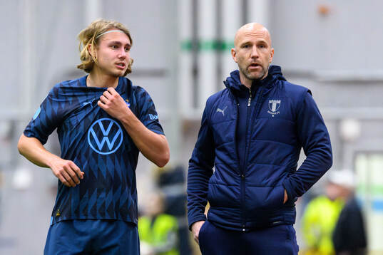 Malmö FFs Sebastian Nanasi och tränare Henrik Rydström