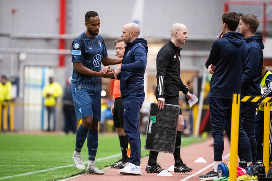 Malmö FFs Isaac Kiese Thelin och tränare Henrik Rydström