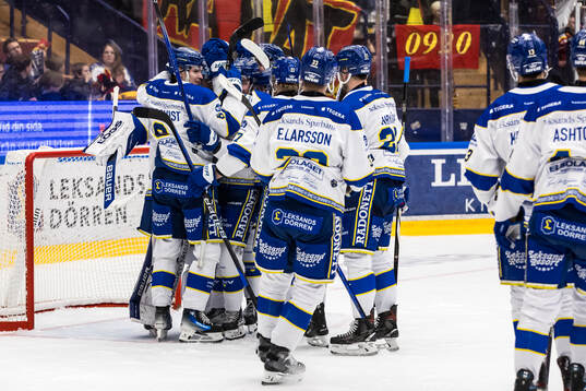 Leksands spelarna jublar