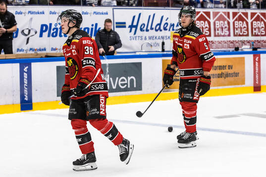 Luleås Olli Nikupeteri och Luleås Marcus Hardegård deppar