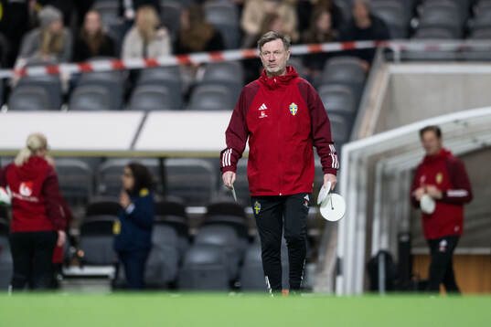 Head coach Peter Gerhardsson of Sweden of the women's