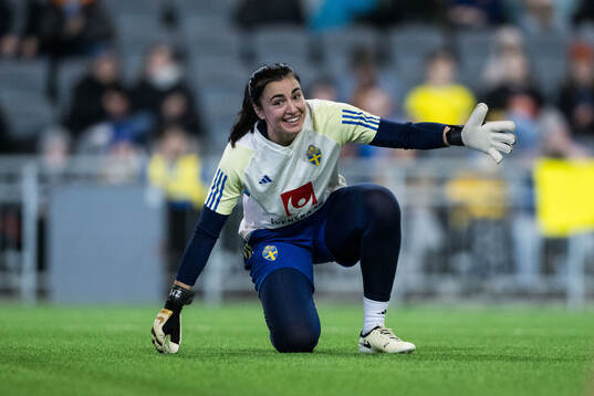 Goalkeeper Zecira Musovic of Sweden of the women's national