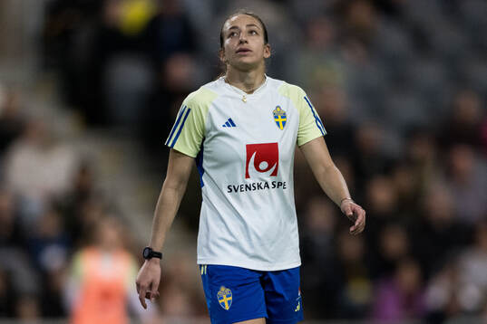 Rusul Rosa Kafaji of Sweden looks dejected of the women's