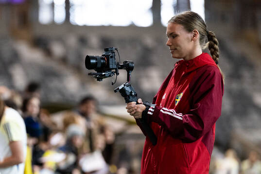 Videographer Emma Watson of the women's national football