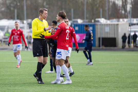 Domare Oscar Johnson och Trelleborgs Felix Hörberg