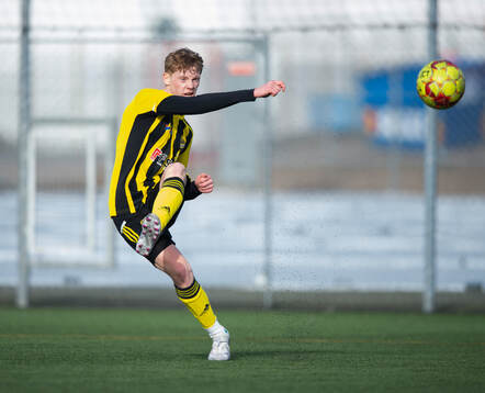 IFK Hässleholms Fabian Arvidsson i träningsmatchen mellan