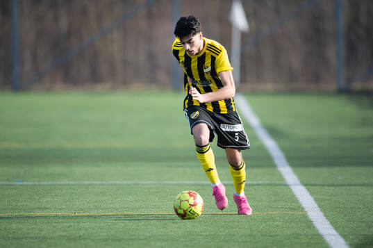 IFK Hässleholms Qusay Ahmed i träningsmatchen mellan IFK