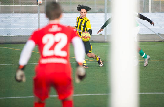 IFK Hässleholms Yousef Alshahoud i träningsmatchen mellan