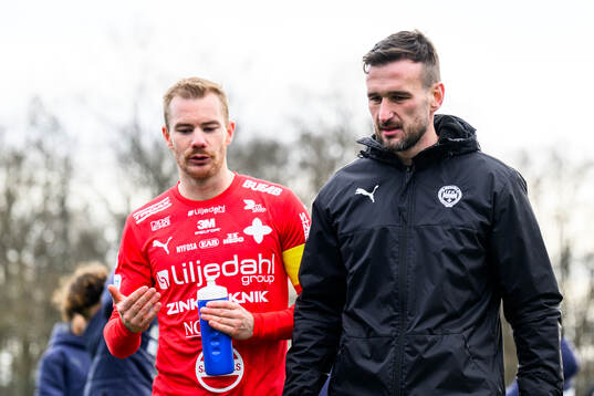 Värnamos Freddy Winsth och tränare Anes Mravac