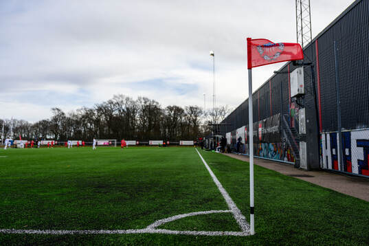 En hörnflagga med Helsingborgs klubbemblem