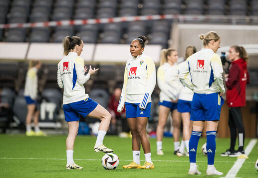 Madelen Janogy of Sweden at a training session