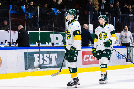 Björklövens Linus Cronholm och Scott Pooley deppar