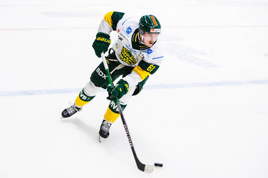 Björklövens Malte Sjögren ishockeymatchen i