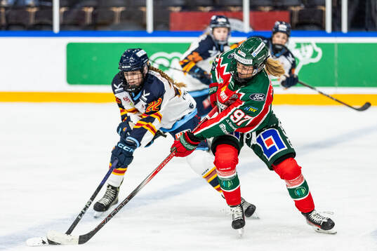 Djurgårdens Tereza Plosova och Frölundas Sofie Lundin
