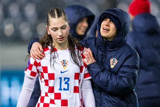 Tea Vračević of Croatia looks dejected