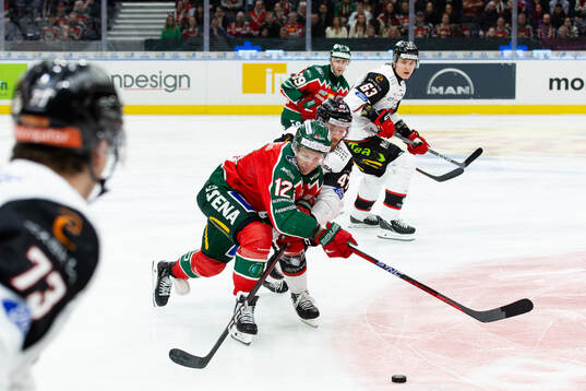 Frölundas Max Friberg och Malmö Redhawks Joakim Ryan