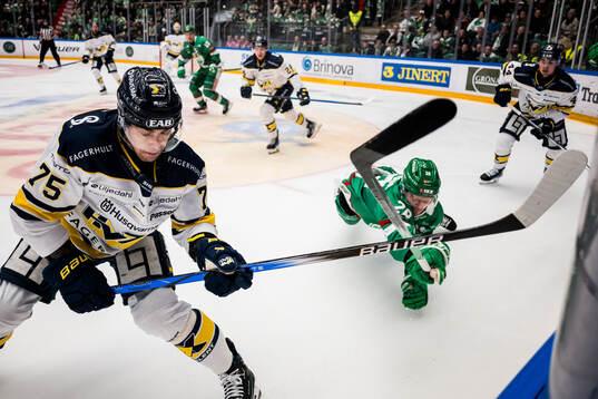 HV71s Radan Lenc och Rögles Anton Bengtsson