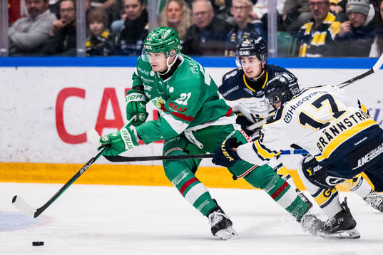 Rögles Henry Bowlby och HV71s Isac Brännström