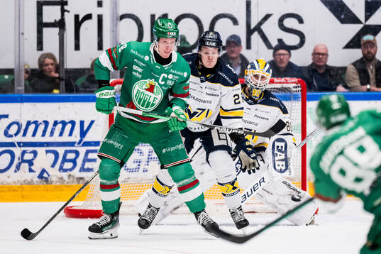 Rögles Anton Bengtsson och HV71s Tommi Tikka