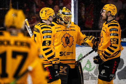 Skellefteås Axel Sandin Pellikka, målvakt Gustaf Lindvall