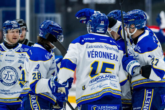 Leksands Eddie Larsson jublar