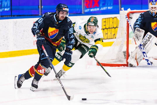 Djurgårdens Kevin Karlsson och Björklövens Scott Pooley