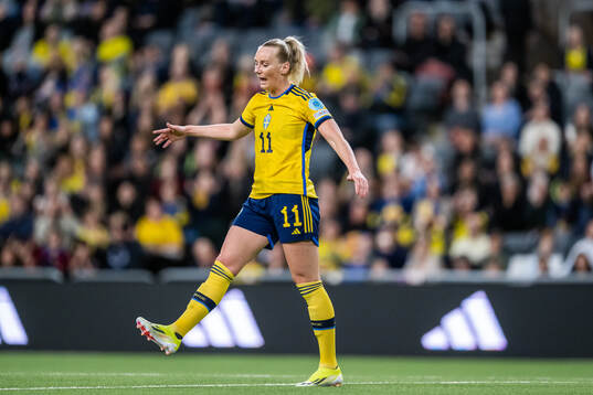 Stina Blackstenius of Sweden looks dejected