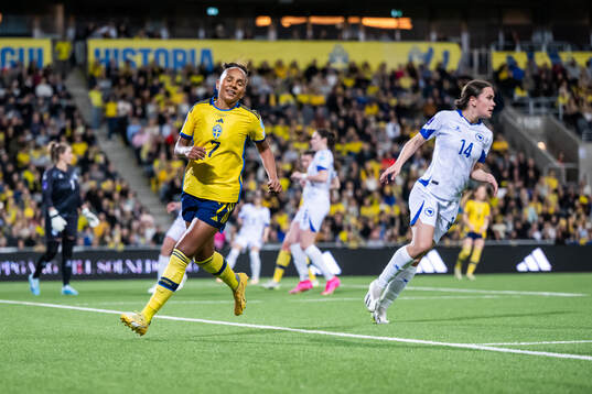Madelen Janogy of Sweden looks dejected