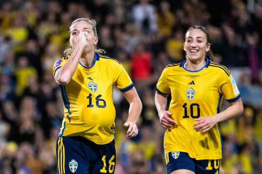 Filippa Angeldahl of Sweden celebrates