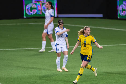 Matilda Vinberg of Sweden celebrates
