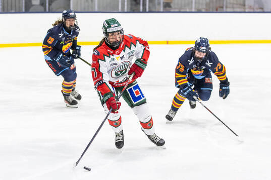 Frölundas Kaitlyn Yearwood och Djurgårdens Hana Haasova