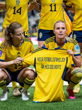 Anna Anvegård and Josefine Rybrink of Sweden pose for a