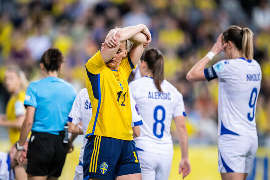 Stina Blackstenius of Sweden looks dejected