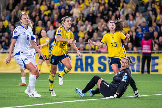 Filippa Angeldahl of Sweden celebrates