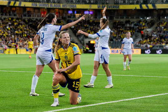 Anna Anvegård of Sweden looks dejected