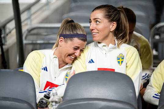Olivia Schough and Linda Sembrant of Sweden