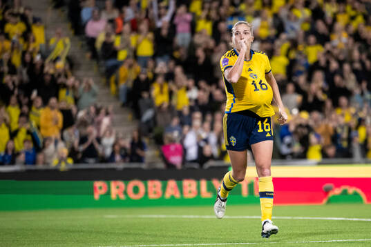 Filippa Angeldahl of Sweden celebrates