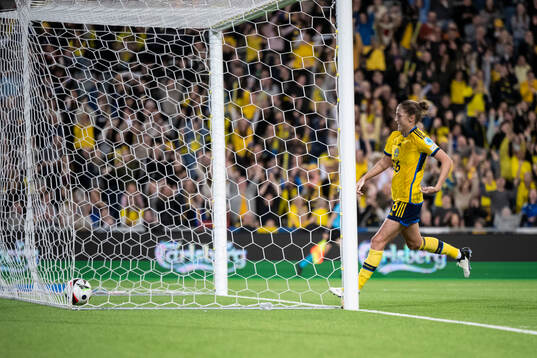 Filippa Angeldahl of Sweden celebrates