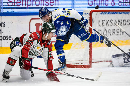 Frölundas Linus Nässen och Leksands Justin Glenn Kloos