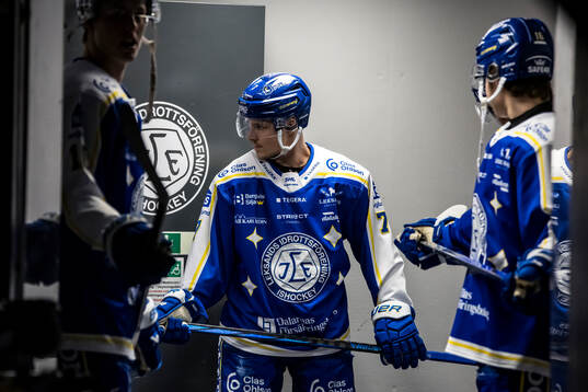 Leksands Marcus Karlberg innan ishockeymatchen i SHL mellan