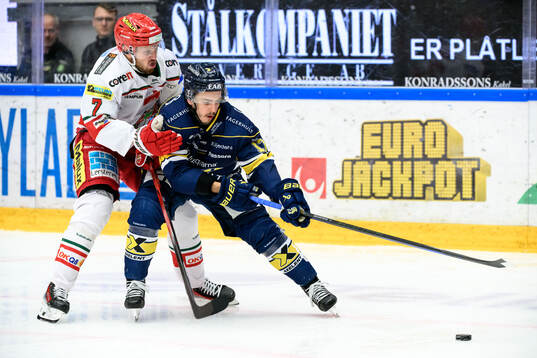 MoDos Pontus Näsén och HV71s Isac Brännström