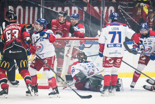 Oskarshamns målvakt Tomas Rydén vid 1-0 målet
