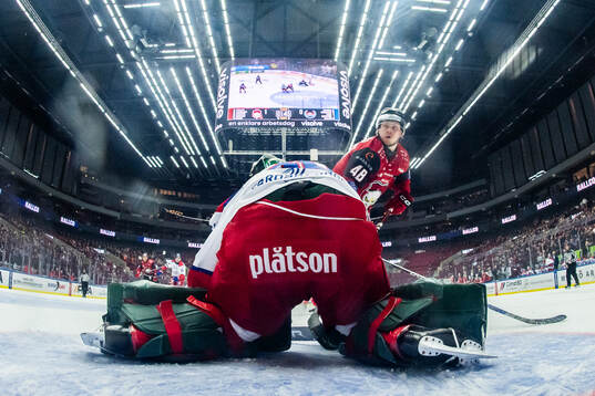 Malmö Redhawks Lauri Pajuniemi gör 2-0 bakom Oskarshamns