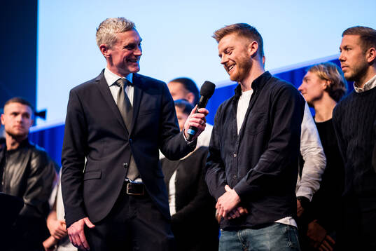 Malmö FFs kommunikationschef Mattias Larsson och Anders