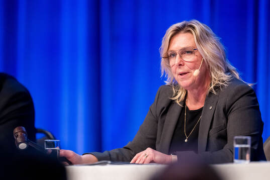 Mötets ordförande Sara Svanlund