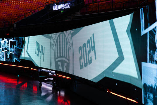 LED skärmar i Scandinavium med Frölundas 80 års jubileum