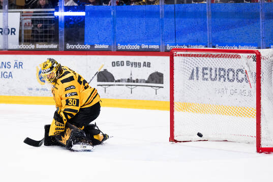 Skellefteås målvakt Gustaf Lindvall släpper in 3-2 målet