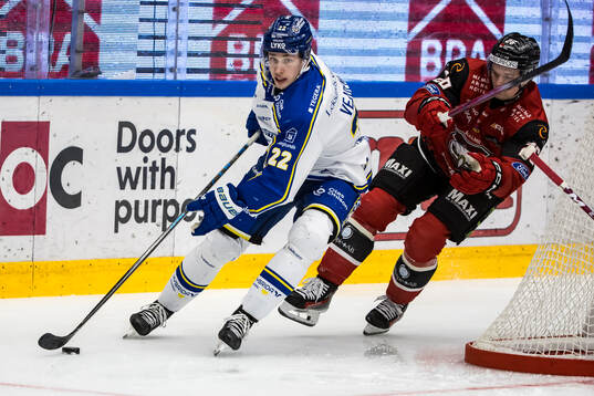 Leksands Lukas Vejdemo och Malmö Redhawks Thomas Berg