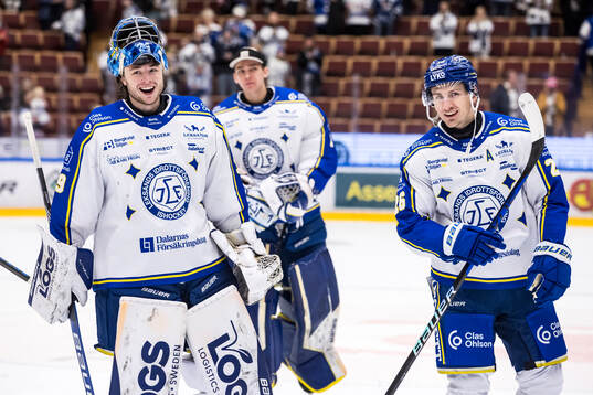 Leksands målvakt Filip Larsson och Leksands Patrik Norén
